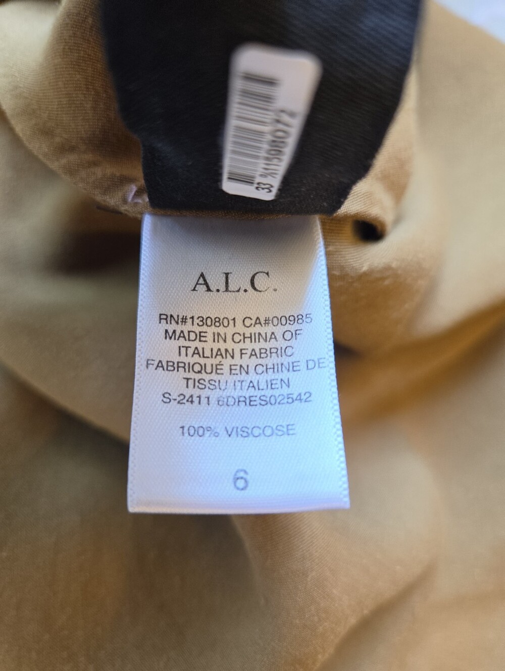 A.L.C. Women's Satin Penny Dress in Aged Bronze, Size 6, $595 - Picture 9 of 15